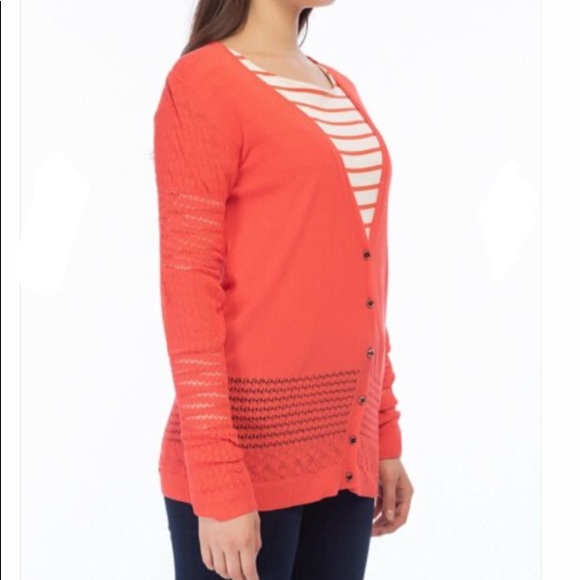 NWT Guess Orange Button Front Cardigan - Picture 7 of 8